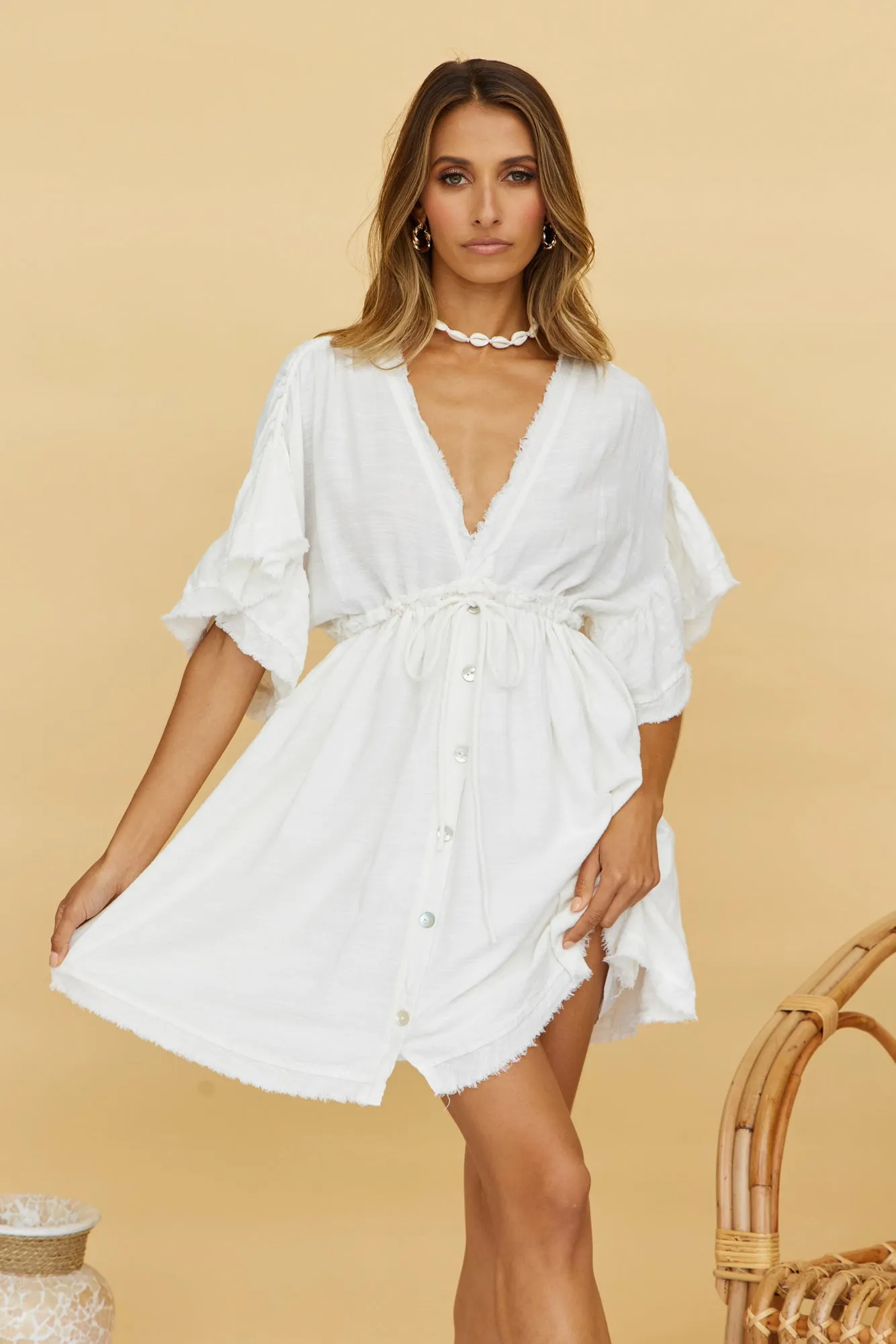 Ophiel Dress White sold by Fortunate One