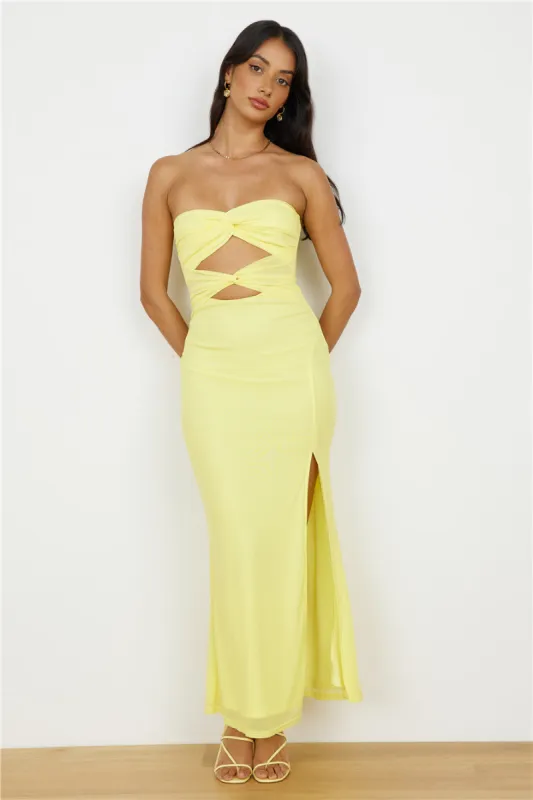 Josephine Strapless Maxi Dress Yellow sold by Fortunate One