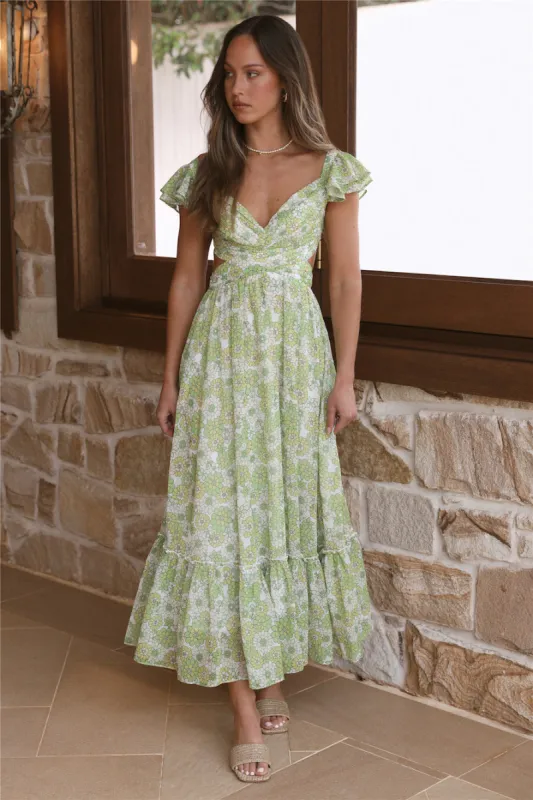 Starting Over Maxi Dress Green sold by Fortunate One