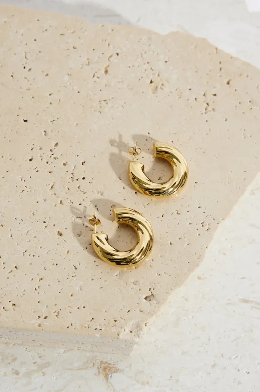 18k Gold Plated Your Style Hoop Earrings Gold sold by Fortunate One