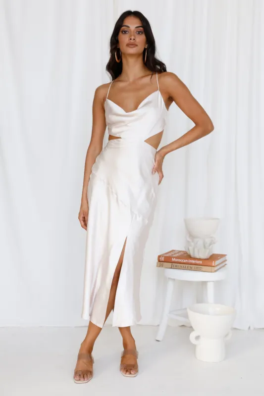 Touch The Sky Maxi Dress Champagne sold by Fortunate One