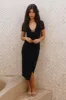 Meadow Serenity Midi Dress Black sold by Fortunate One