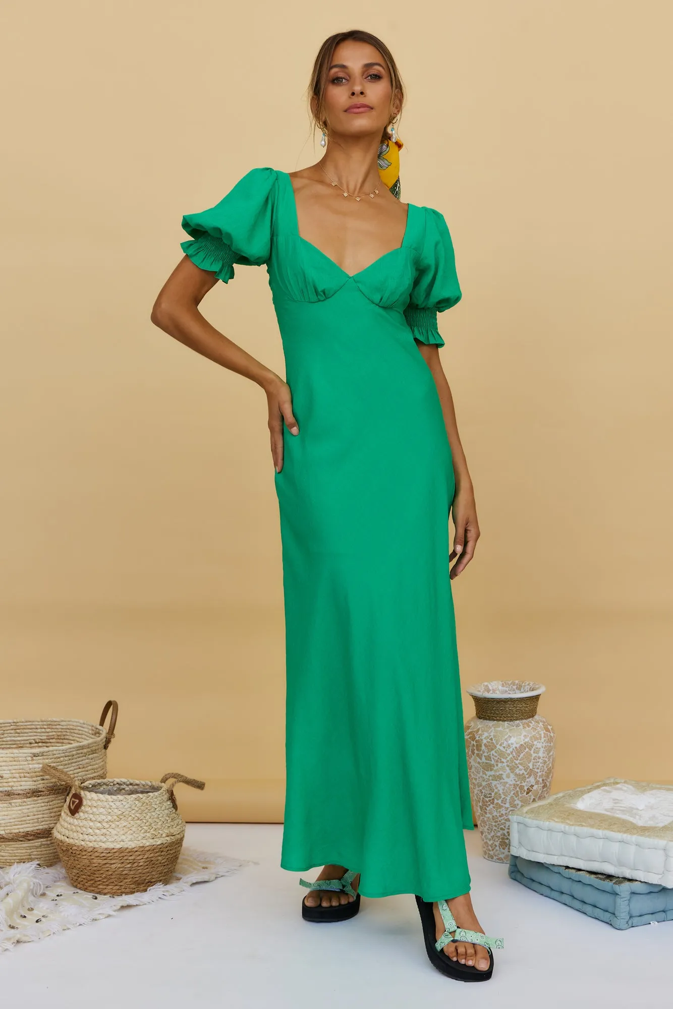 Calyx Maxi Dress Green sold by Fortunate One product image thumbnail 5