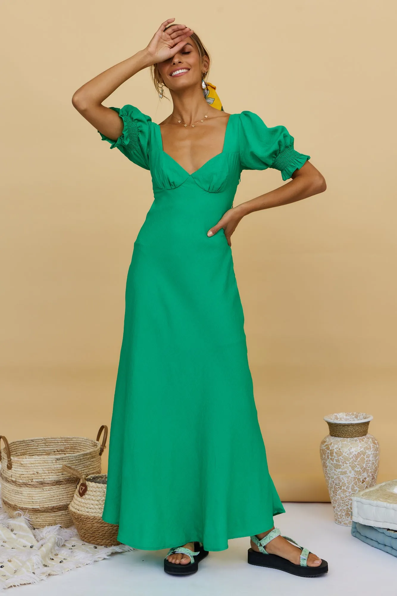 Calyx Maxi Dress Green sold by Fortunate One product image thumbnail 3