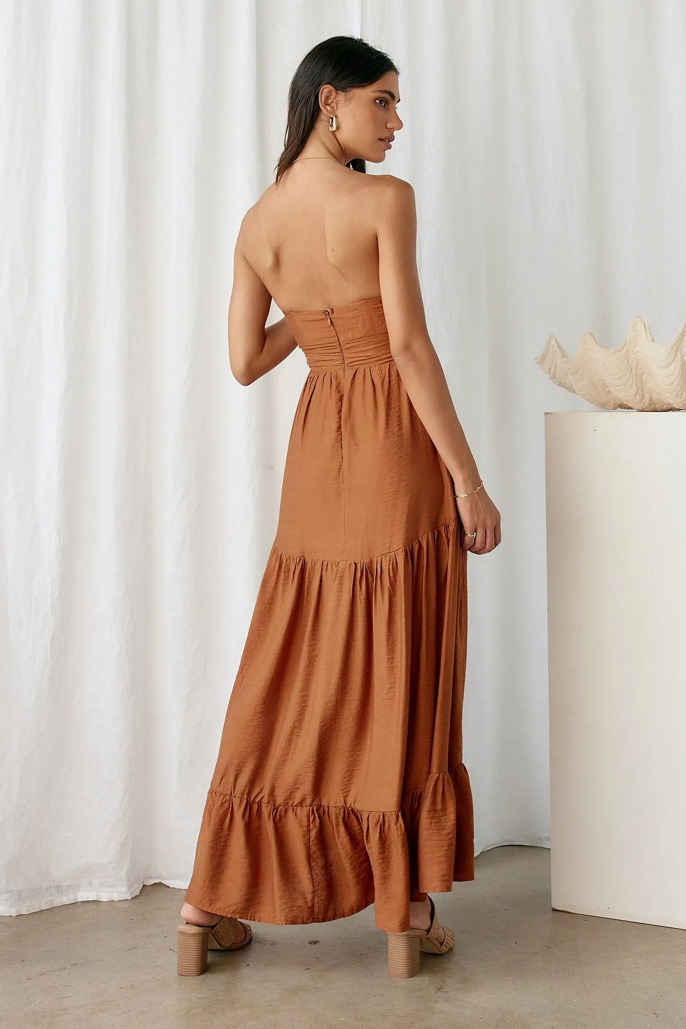 Let's Fly Away Maxi Dress Tan sold by Fortunate One product image thumbnail 5