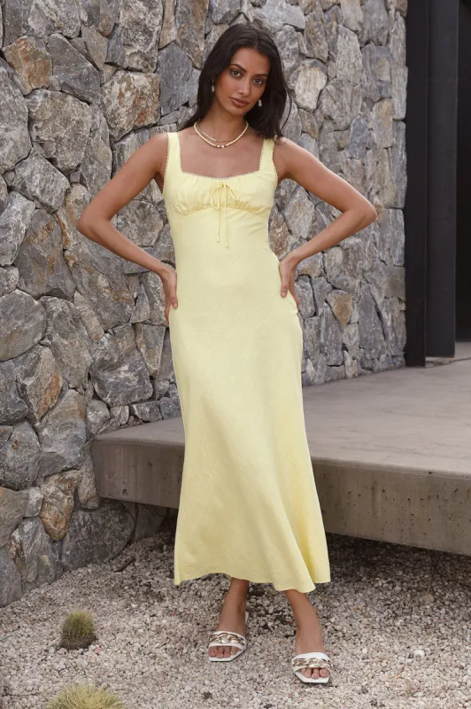 Lemon Squeeze Maxi Dress Yellow sold by Fortunate One