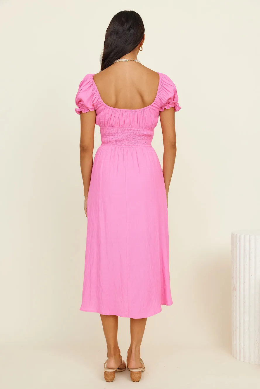 Seaside Picnic Midi Dress Pink sold by Fortunate One product image thumbnail 4