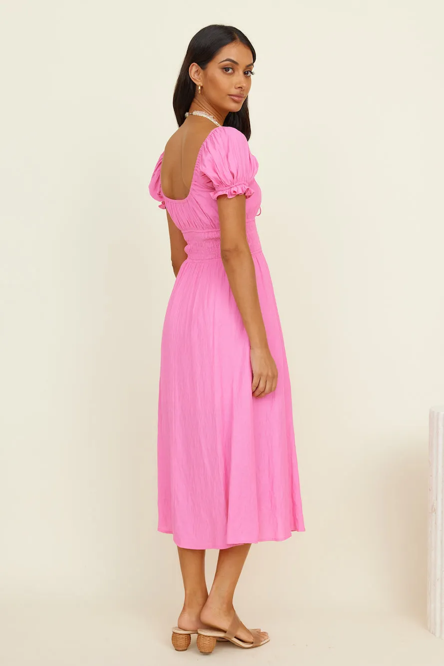 Seaside Picnic Midi Dress Pink sold by Fortunate One product image thumbnail 5