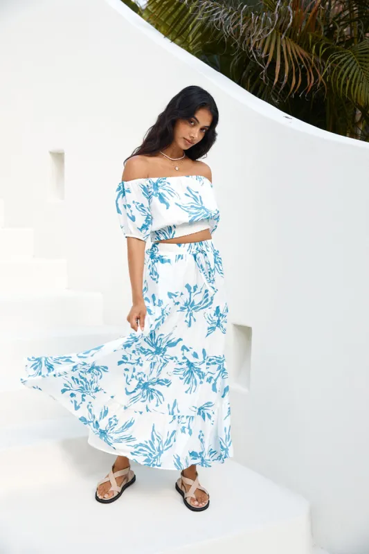 Island Whisper Maxi Skirt Blue sold by Fortunate One