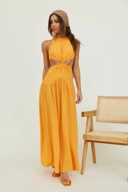 Morning Faye Maxi Dress Orange sold by Fortunate One