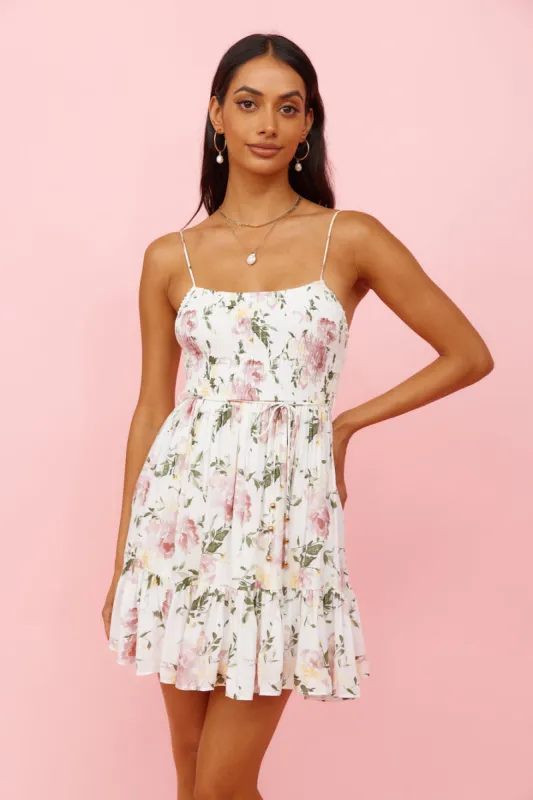 Flower Picking Dress White sold by Fortunate One