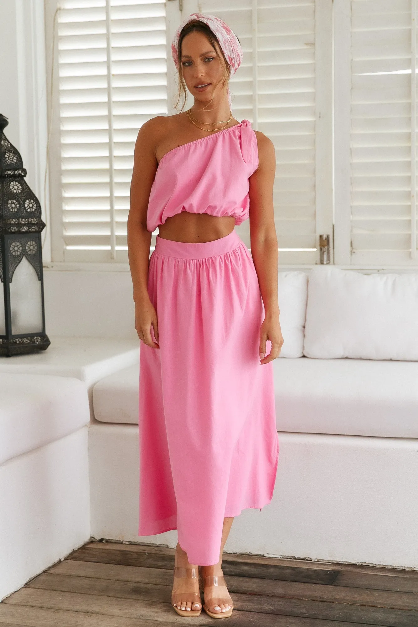 Carpe Diem Maxi Skirt Pink sold by Fortunate One
