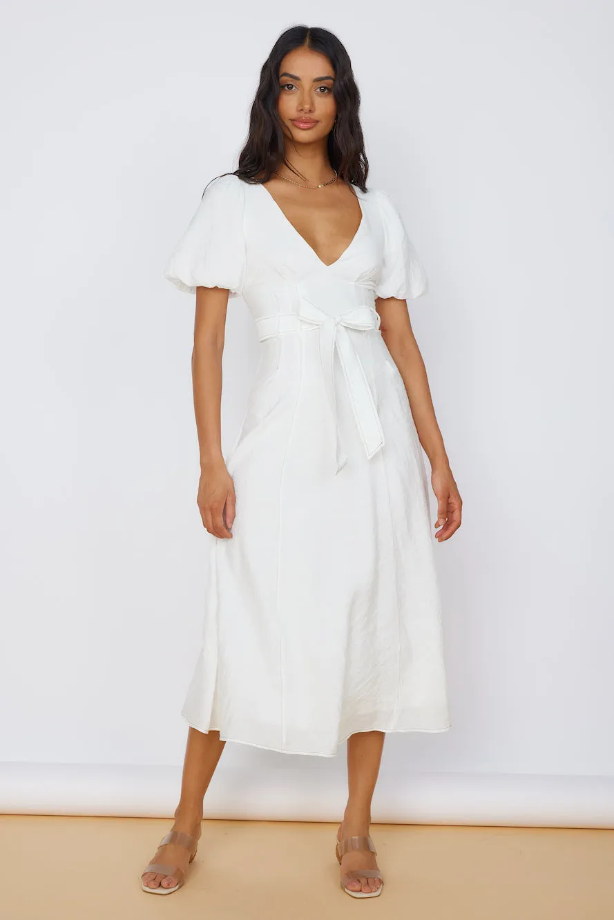 Starlight Serenade Midi Dress White sold by Fortunate One