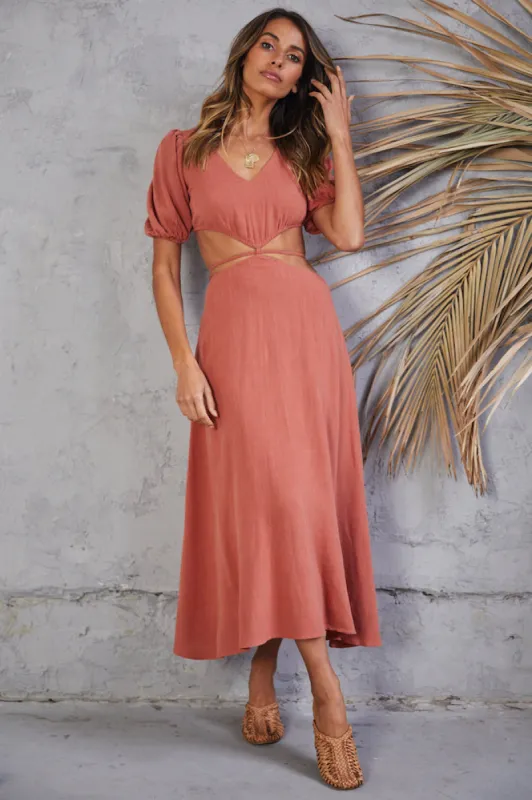 Evie Maxi Dress Rust sold by Fortunate One