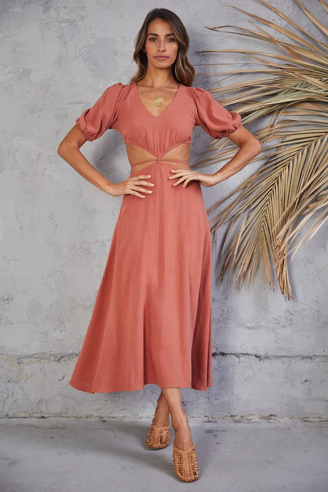 Evie Maxi Dress Rust sold by Fortunate One product image thumbnail 3