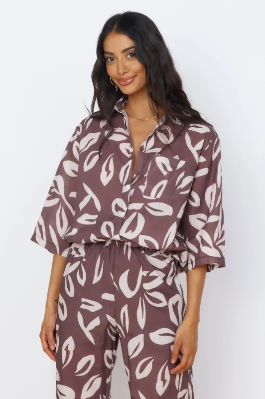 Midnight Enchantment Top Brown sold by Fortunate One