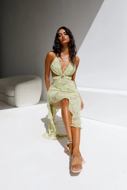Changing Seasons Maxi Dress Green sold by Fortunate One