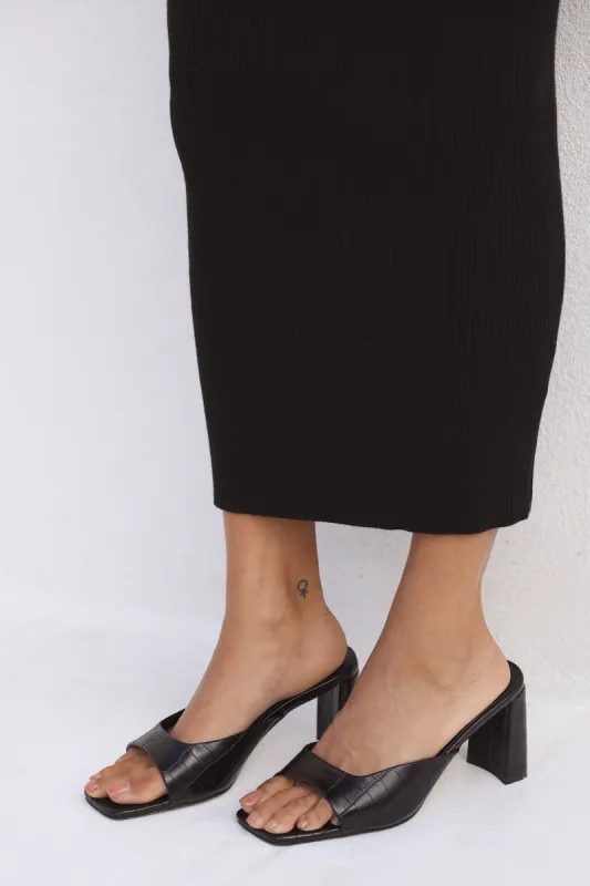 BILLINI Zarli Heel Black Croc sold by Fortunate One