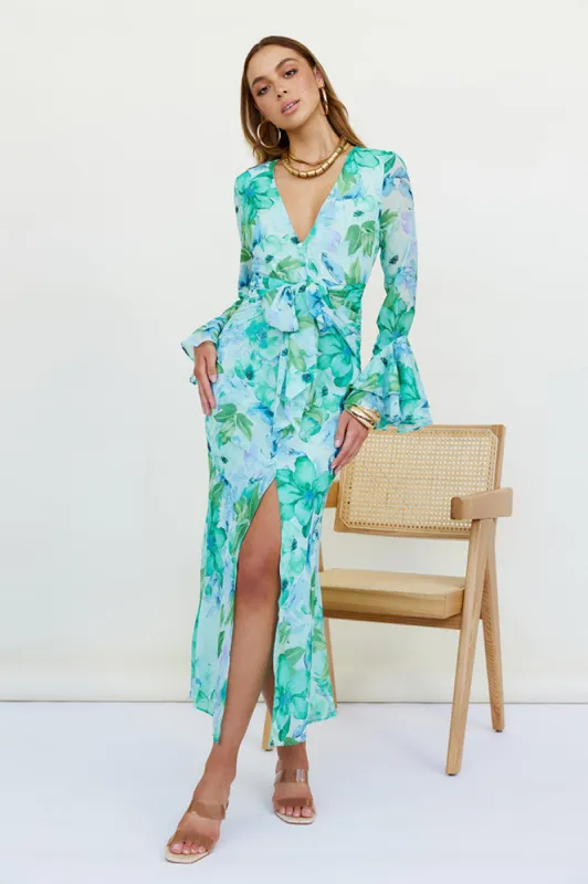 Around The Oasis Maxi Dress Green sold by Fortunate One