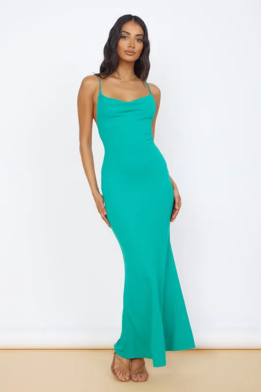Pure Delight Maxi Dress Green sold by Fortunate One
