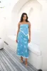 Vacation Away Maxi Skirt Blue sold by Fortunate One