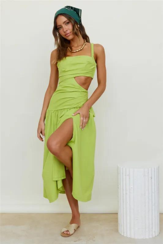 Autumn Warmth Maxi Dress Green sold by Fortunate One