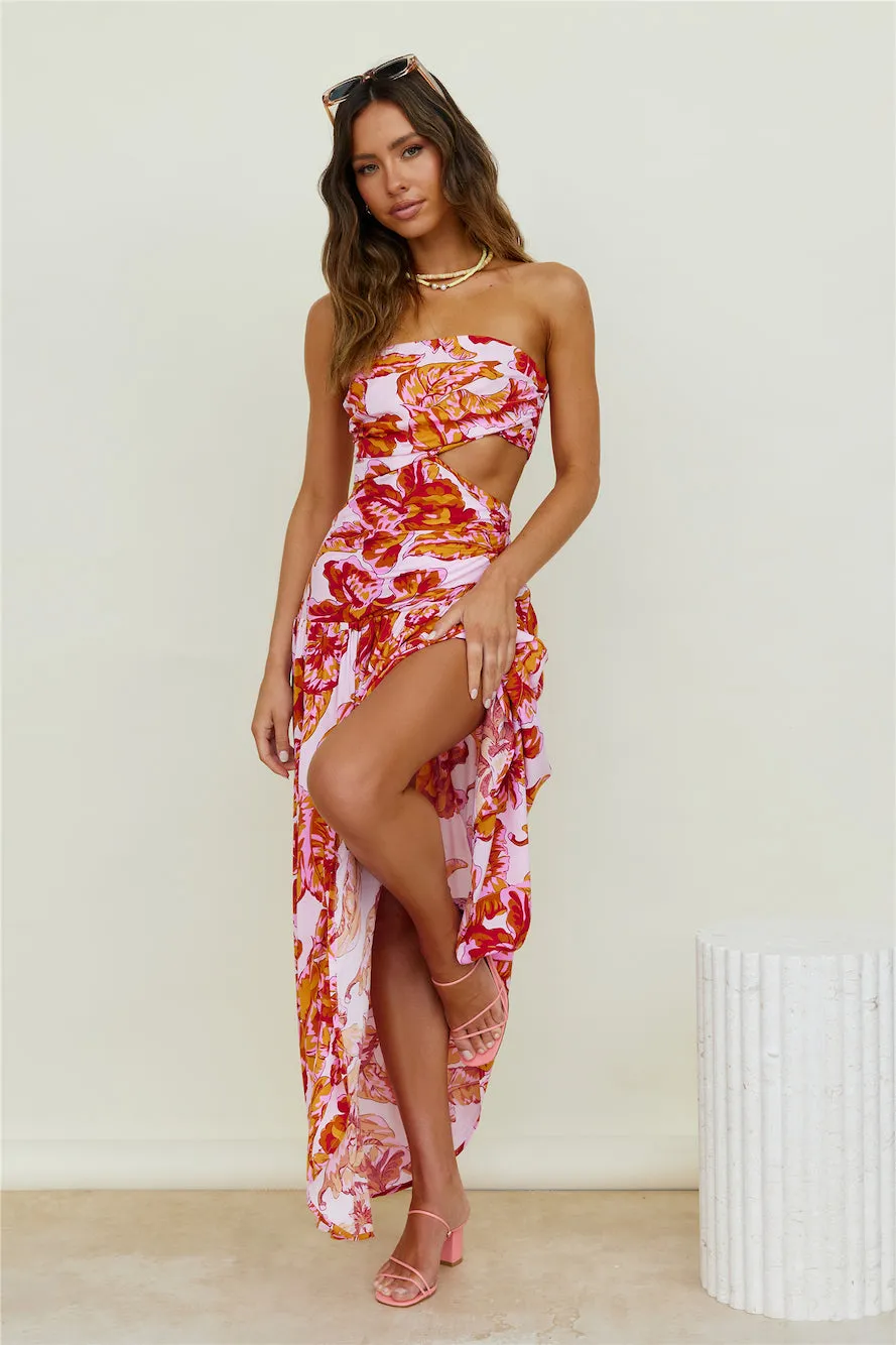Sun Drenched Maxi Dress Pink sold by Fortunate One