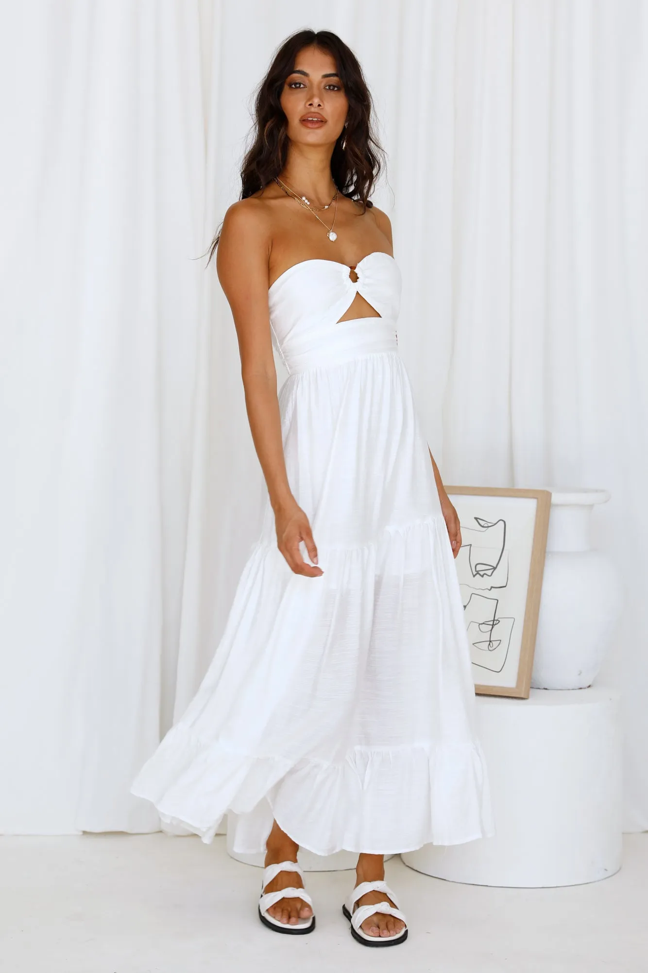 Let's Fly Away Maxi Dress White sold by Fortunate One product image thumbnail 4