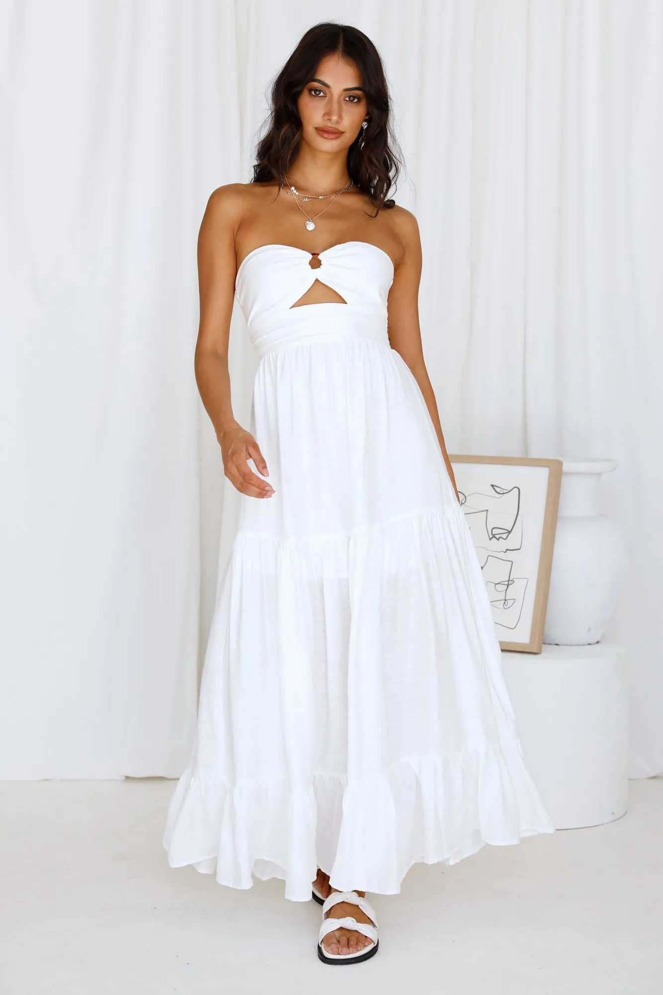 Let's Fly Away Maxi Dress White sold by Fortunate One product image thumbnail 3