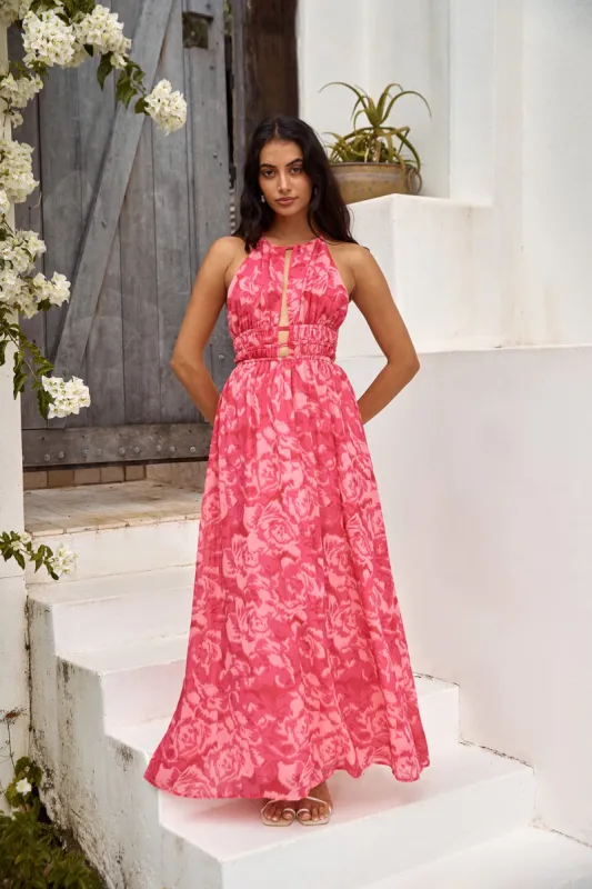 Sunshine Glow Maxi Dress Pink sold by Fortunate One