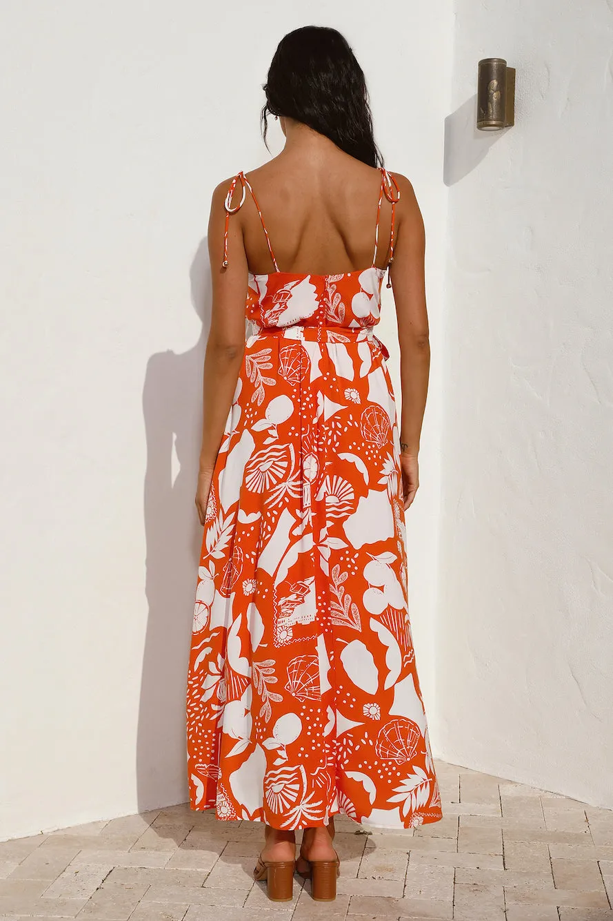 Star Gazing Maxi Dress Orange sold by Fortunate One product image thumbnail 5