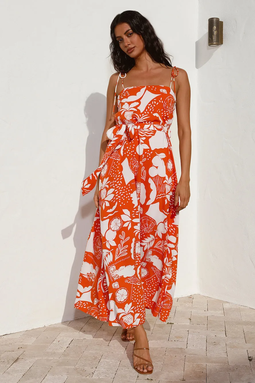 Star Gazing Maxi Dress Orange sold by Fortunate One product image thumbnail 3