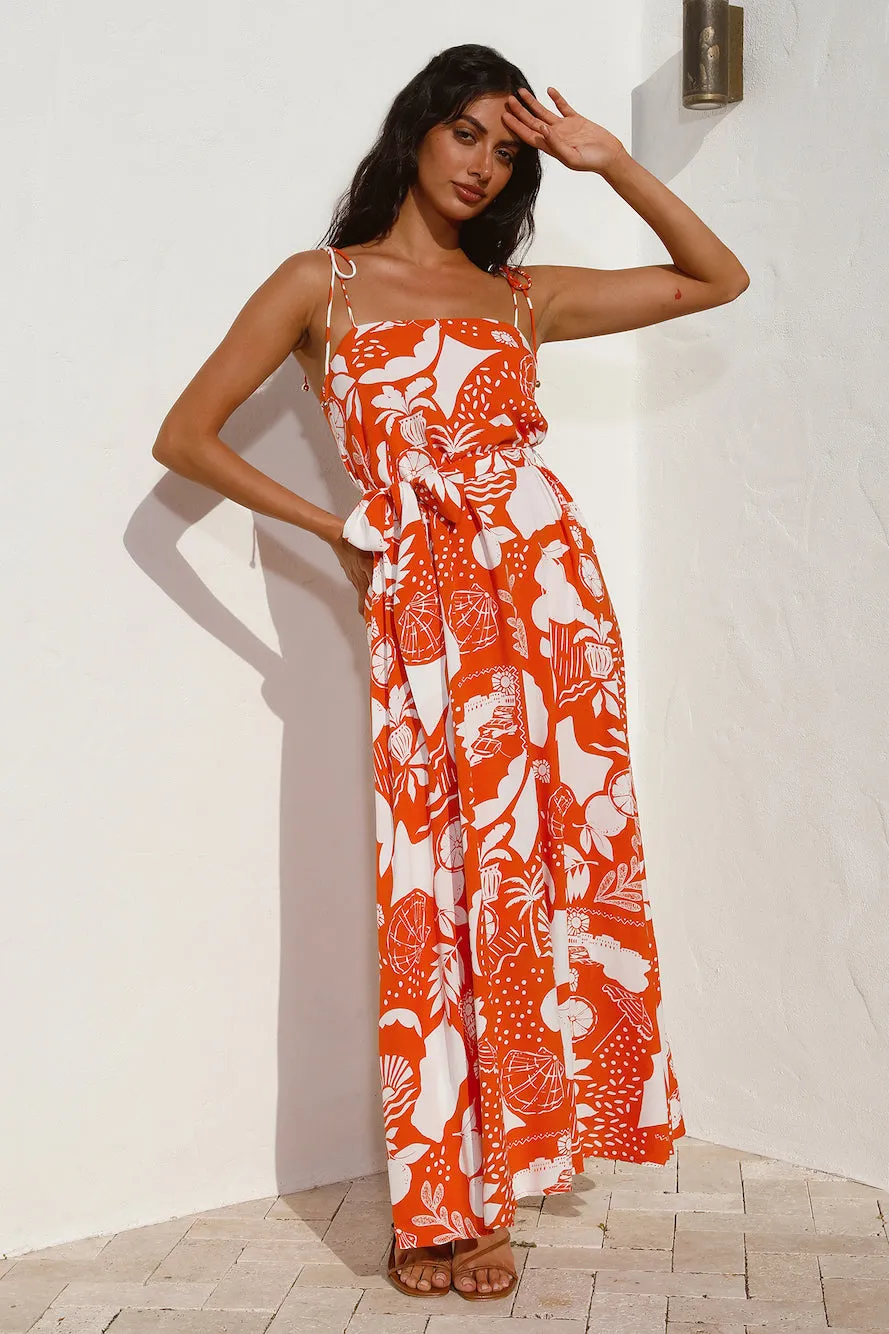 Star Gazing Maxi Dress Orange sold by Fortunate One