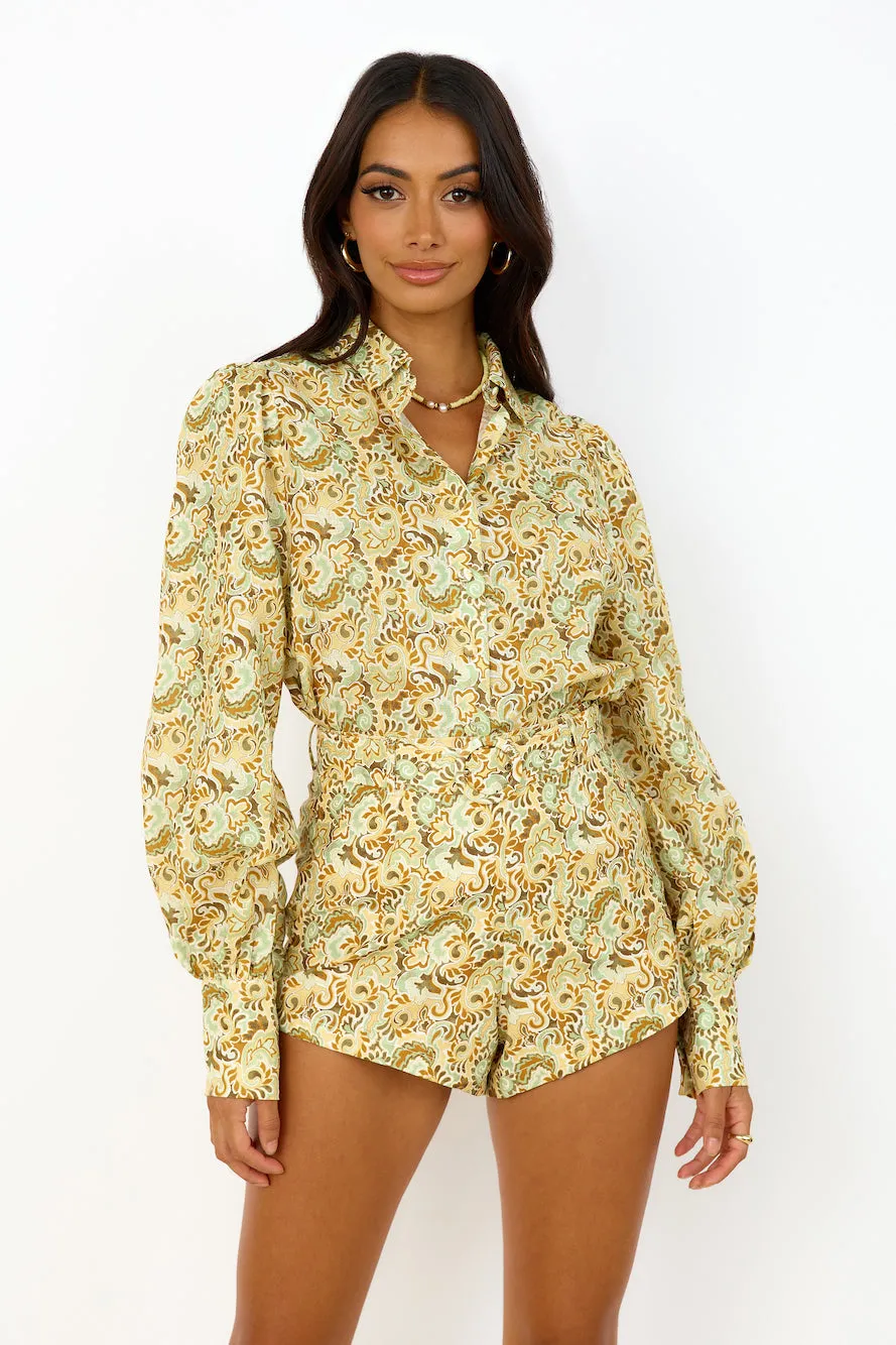 CHARLIE HOLIDAY Harper Shirt Forest Paisly sold by Fortunate One product image thumbnail 3