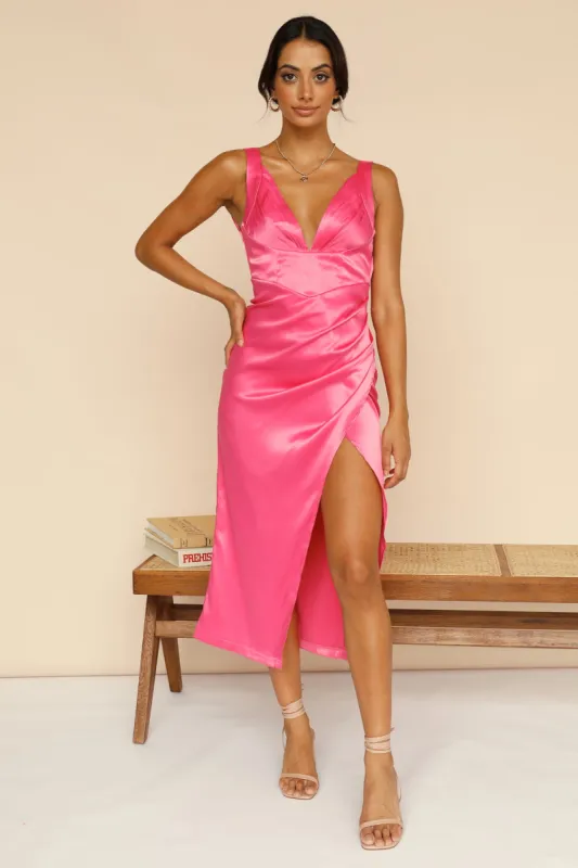 Mercy Calling Midi Dress Pink sold by Fortunate One