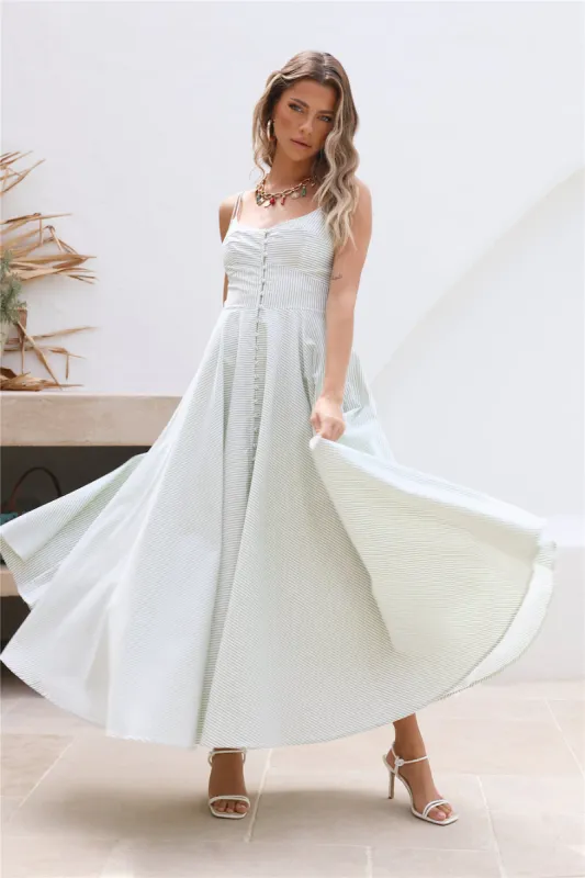 Rising Moon Maxi Dress Green sold by Fortunate One