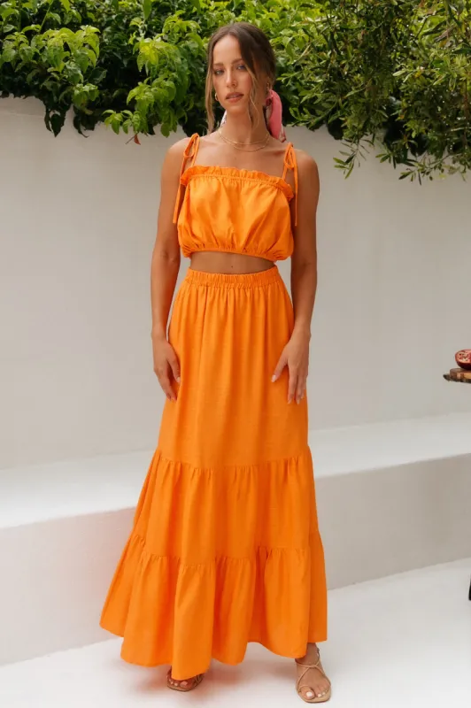 Ballina Maxi Skirt Orange sold by Fortunate One