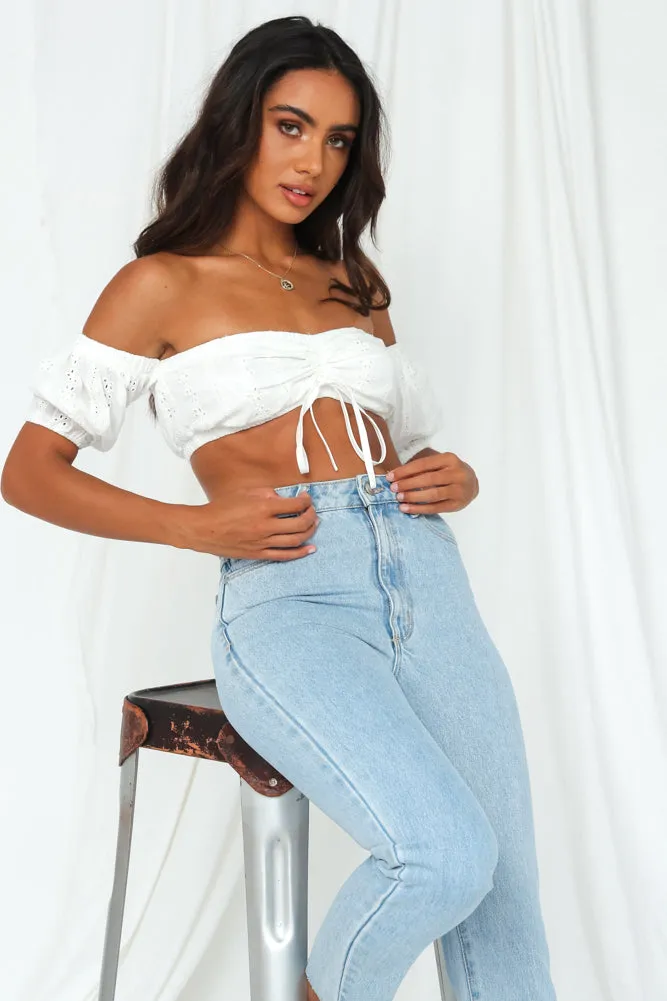 Let It Love Crop Top White sold by Fortunate One