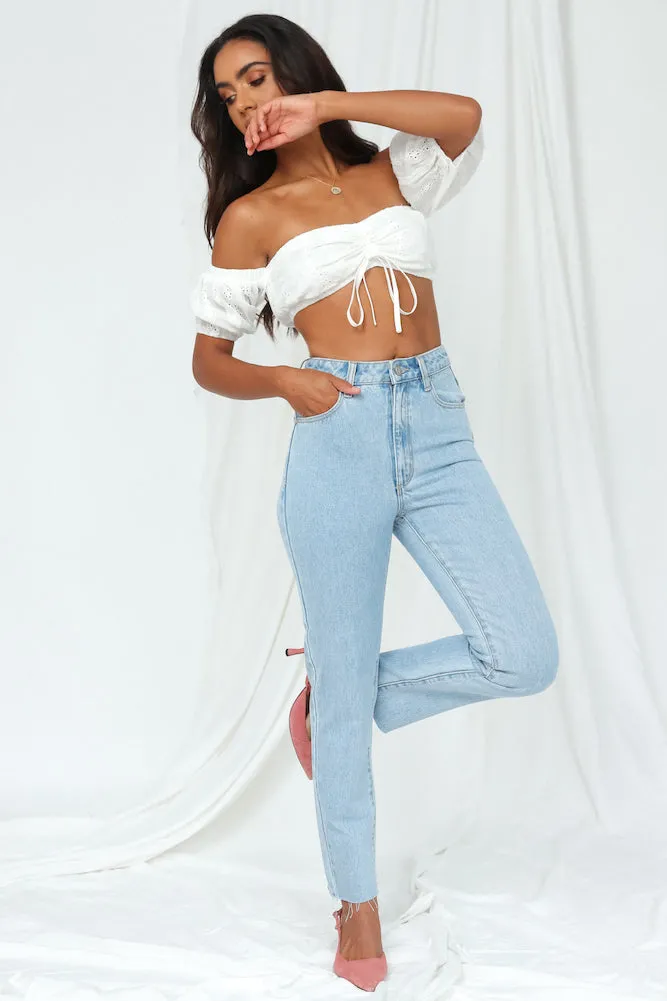 Let It Love Crop Top White sold by Fortunate One product image thumbnail 5