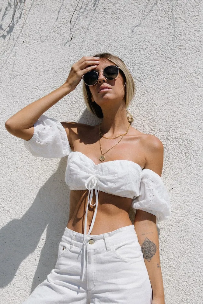 Let It Love Crop Top White sold by Fortunate One product image thumbnail 2