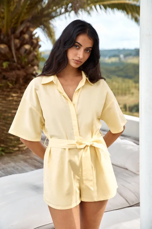Sunshine Escape Romper Yellow sold by Fortunate One