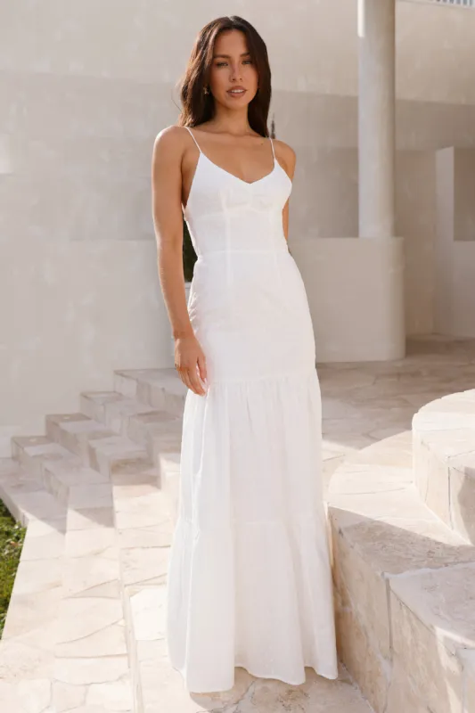 It's Warming Up Maxi Dress White sold by Fortunate One
