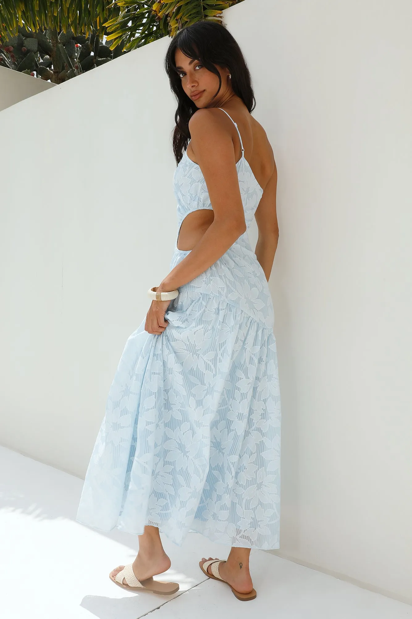 Fully Focused One Shoulder Maxi Dress Blue sold by Fortunate One product image thumbnail 5