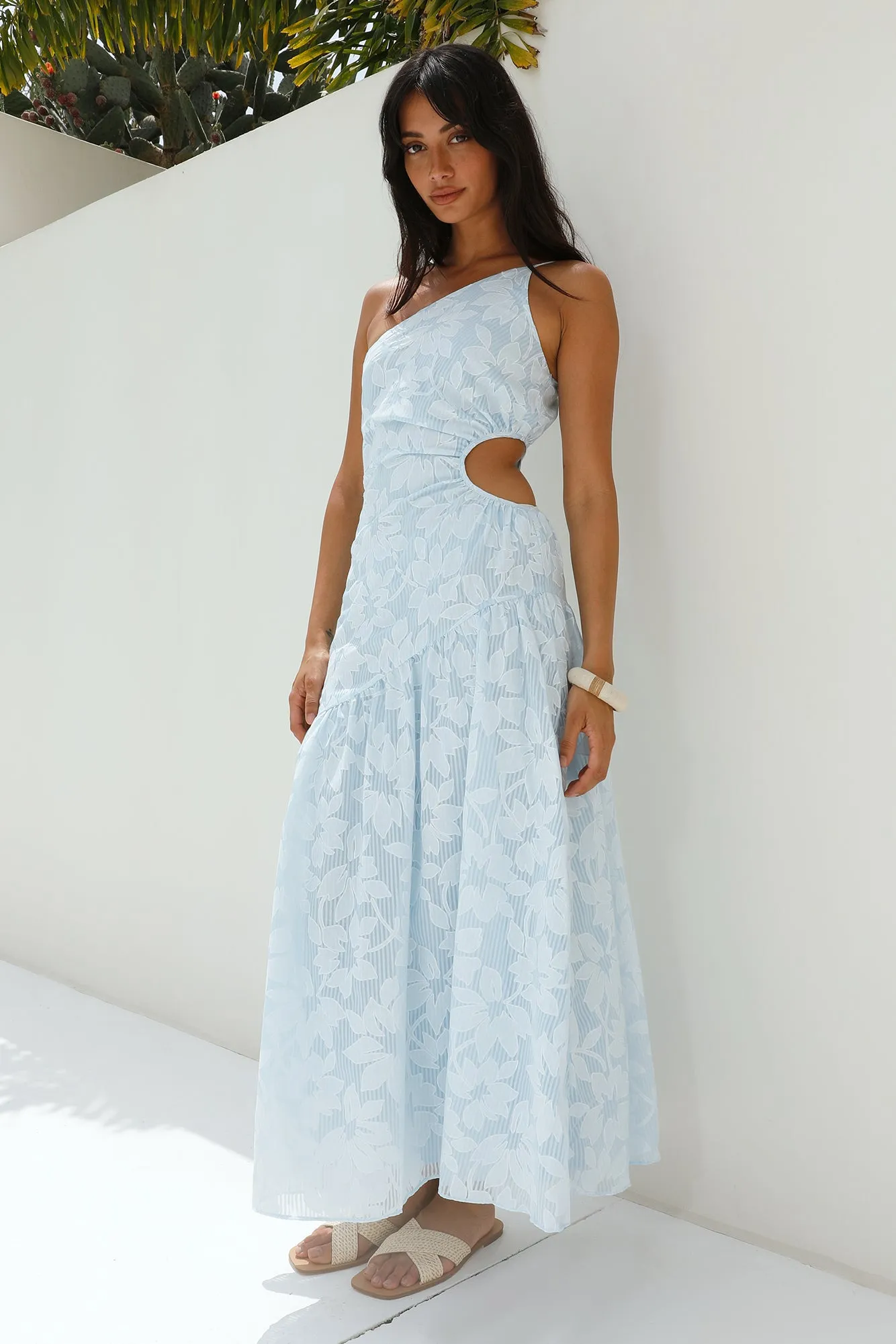 Fully Focused One Shoulder Maxi Dress Blue sold by Fortunate One product image thumbnail 2