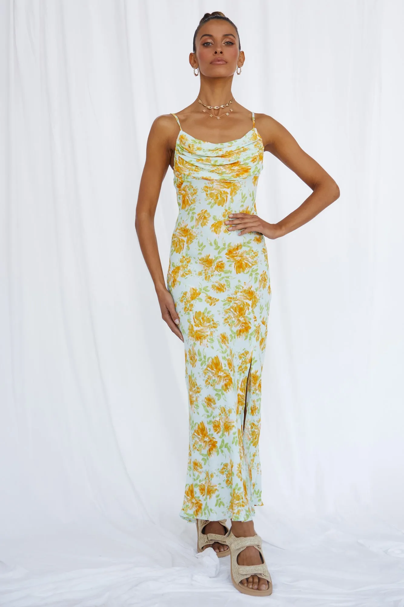 Daisy Dream Maxi Dress Blue sold by Fortunate One product image thumbnail 3