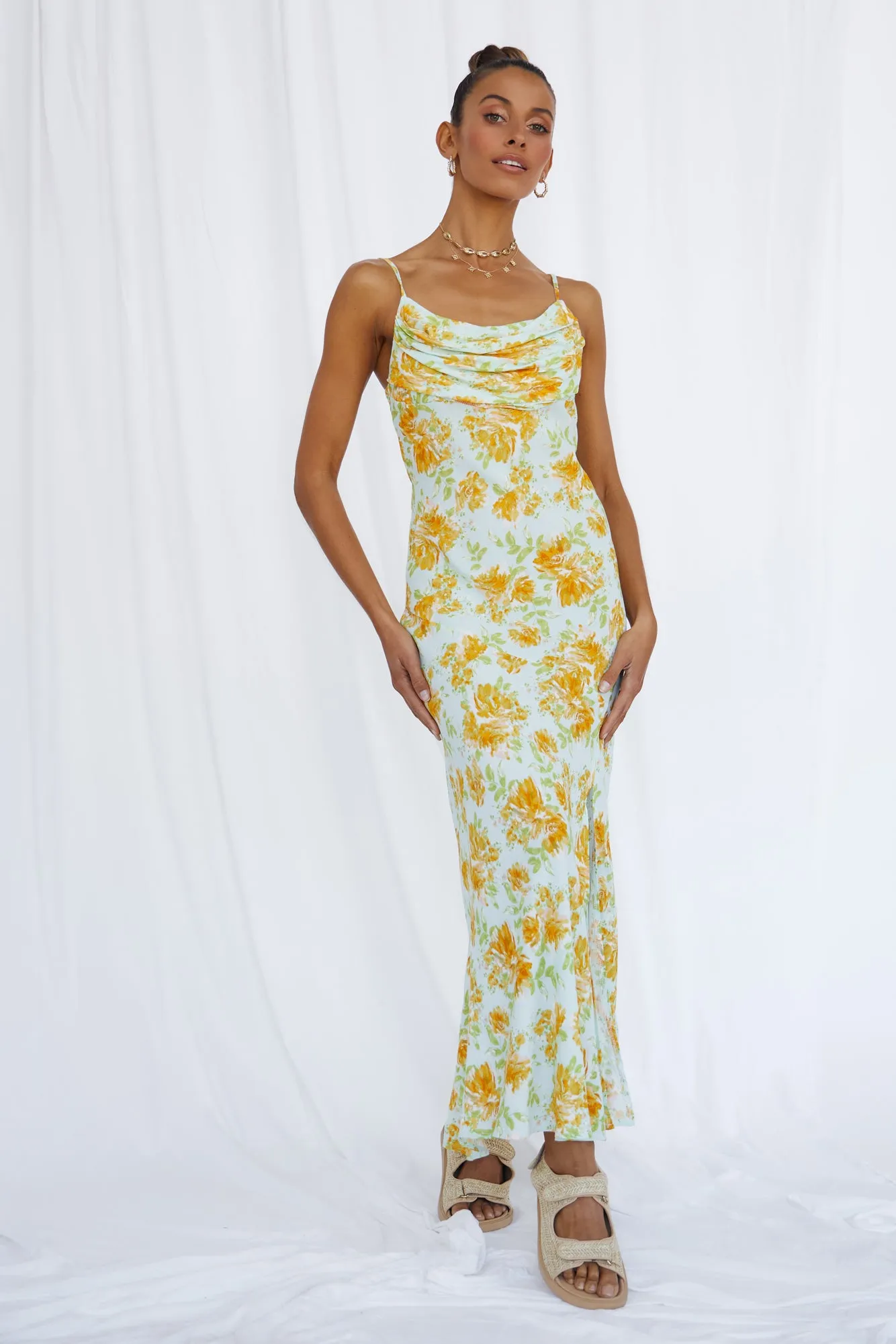 Daisy Dream Maxi Dress Blue sold by Fortunate One product image thumbnail 4