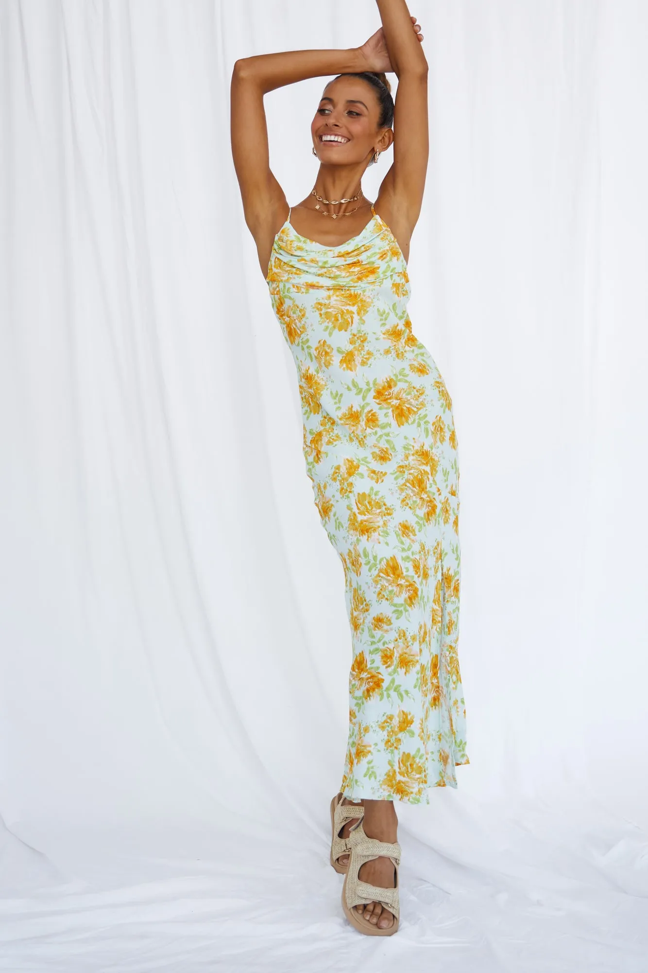 Daisy Dream Maxi Dress Blue sold by Fortunate One product image thumbnail 5