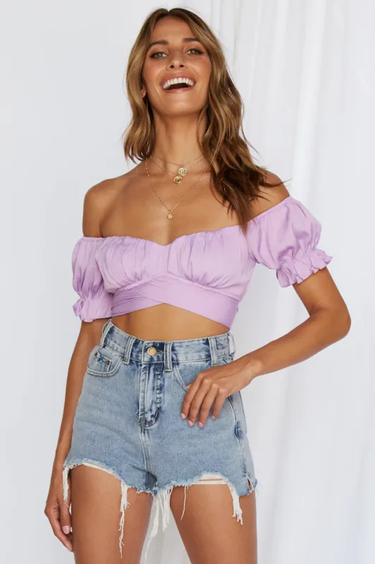 Eyes Like The Earth Crop Top Lilac sold by Fortunate One
