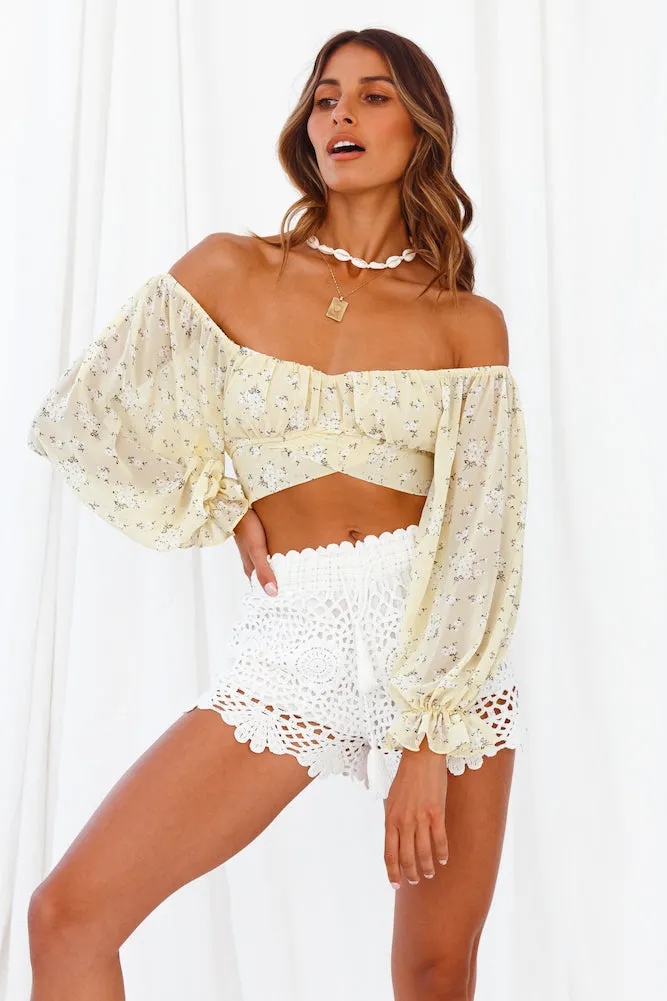 Leave Footprints Crop Top Yellow sold by Fortunate One product image thumbnail 4