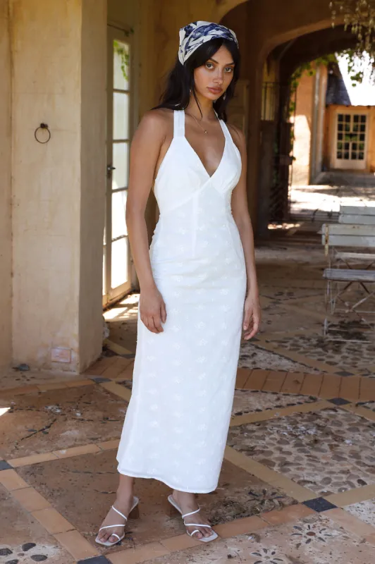 Thalassa Halter Midi Dress White sold by Fortunate One